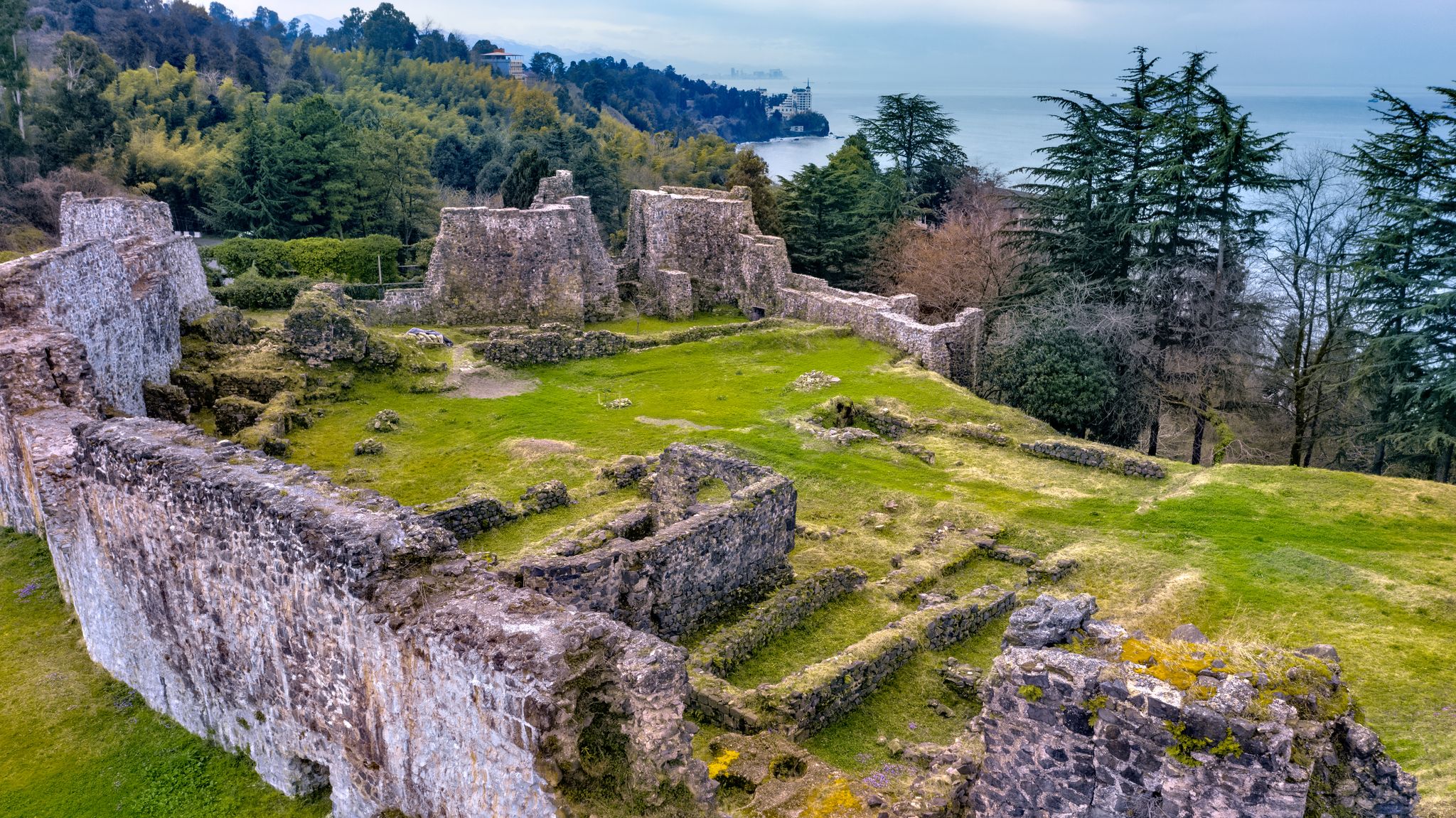 Photo of Petra Fortress in Batumi with drone, Adjara, Georgia.