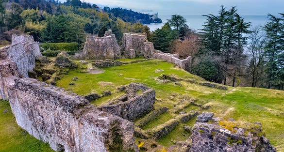 Photo of Petra Fortress in Batumi with drone, Adjara, Georgia.