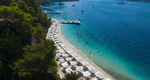 Photo of Islands Beachs and Marina Drone Photo, Gocek Mugla, Turkiye.