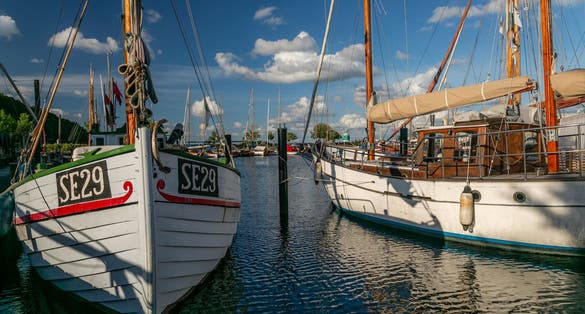 Picture of the old wooden ship's harbor, Aarhus, Denmark.