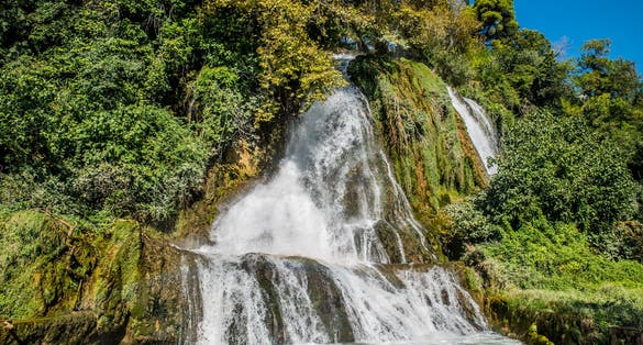 Photo of Waterfall in the park of the city of Edessa, the largest in Greece.