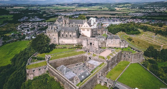 Aerial View of Stirling castle.