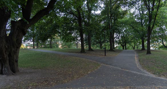 photo of Vasaparken a beautiful little park at evening in Vasastan in Stockholm, Sweden.
