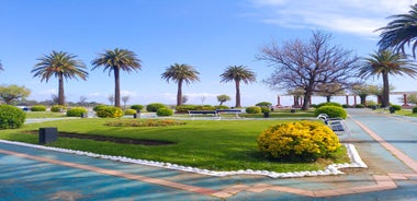 Photo of Santander city beach aerial panoramic view.