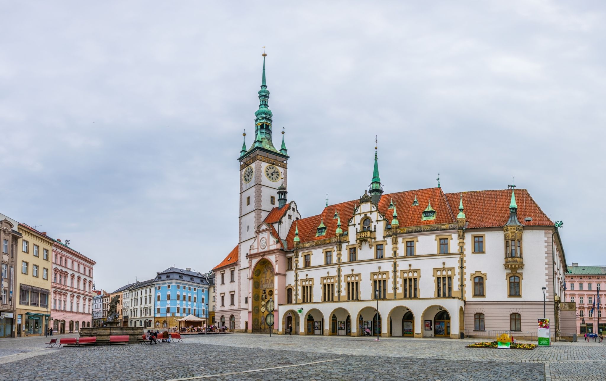 Photo of town Hall and astronomical clock of Olomouc, Czech Republic.
