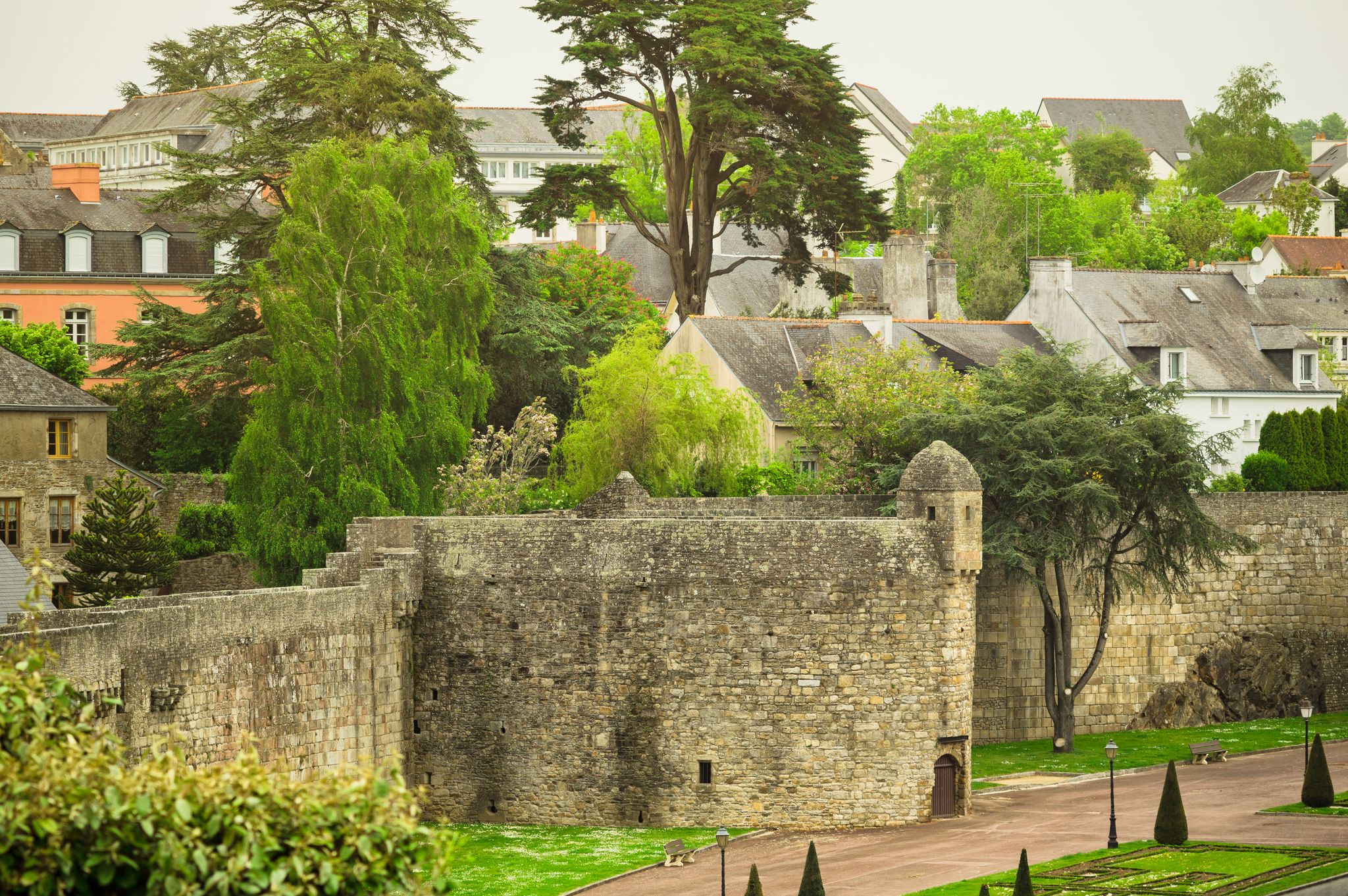 Photo of France Brittany city Hennebont town wall Lorient , France.