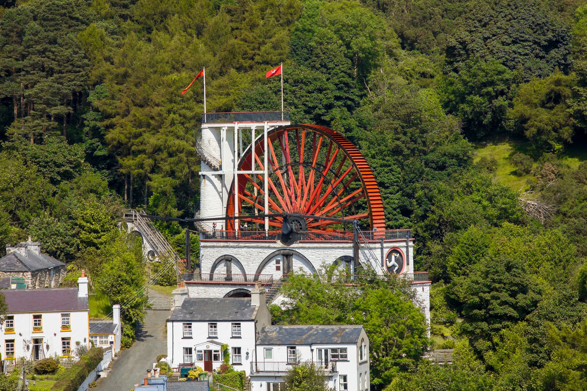 UK - Isle of Man - The laxey wheel (aka lady isabella), the largest working waterwheel in the world.