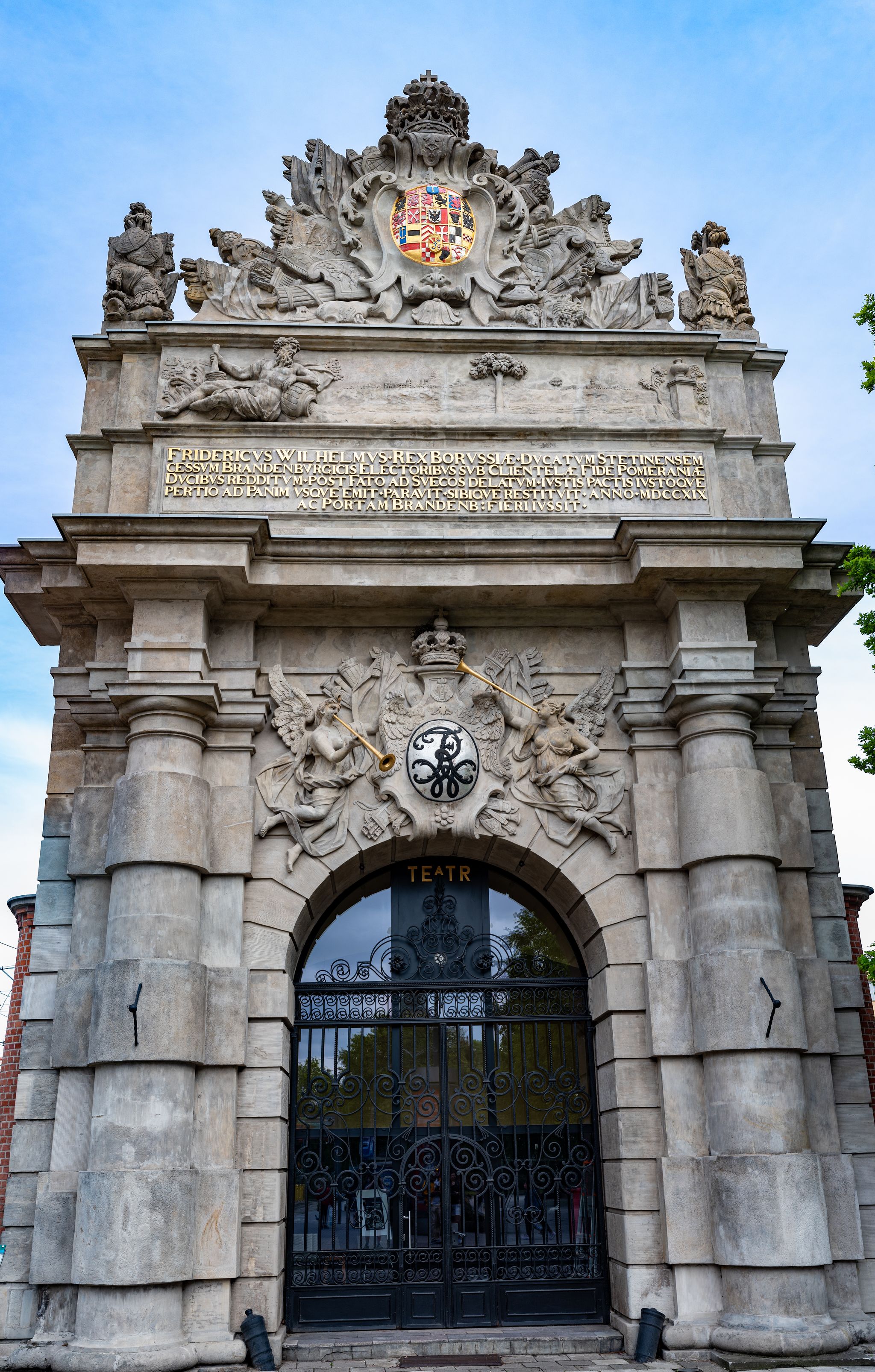 Port Gate (western side) - Szczecin city gate, built in baroque style in the years 1725-1727