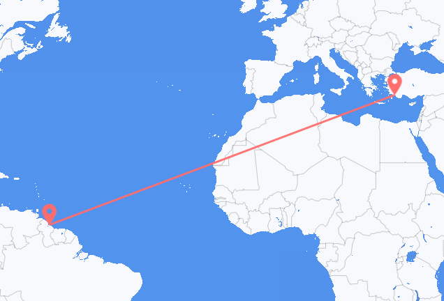 Georgetown to Dalaman