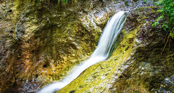 A beautiful view of a small waterfall in Slovakia, more precisely Jánošíkové Diery.