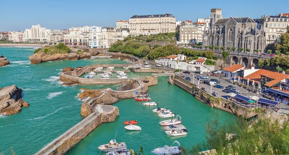 Photo of port for small boats in Biarritz, France.