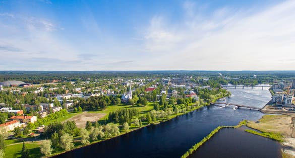 City Of Joensuu Landscape Sky Town Drone Above View