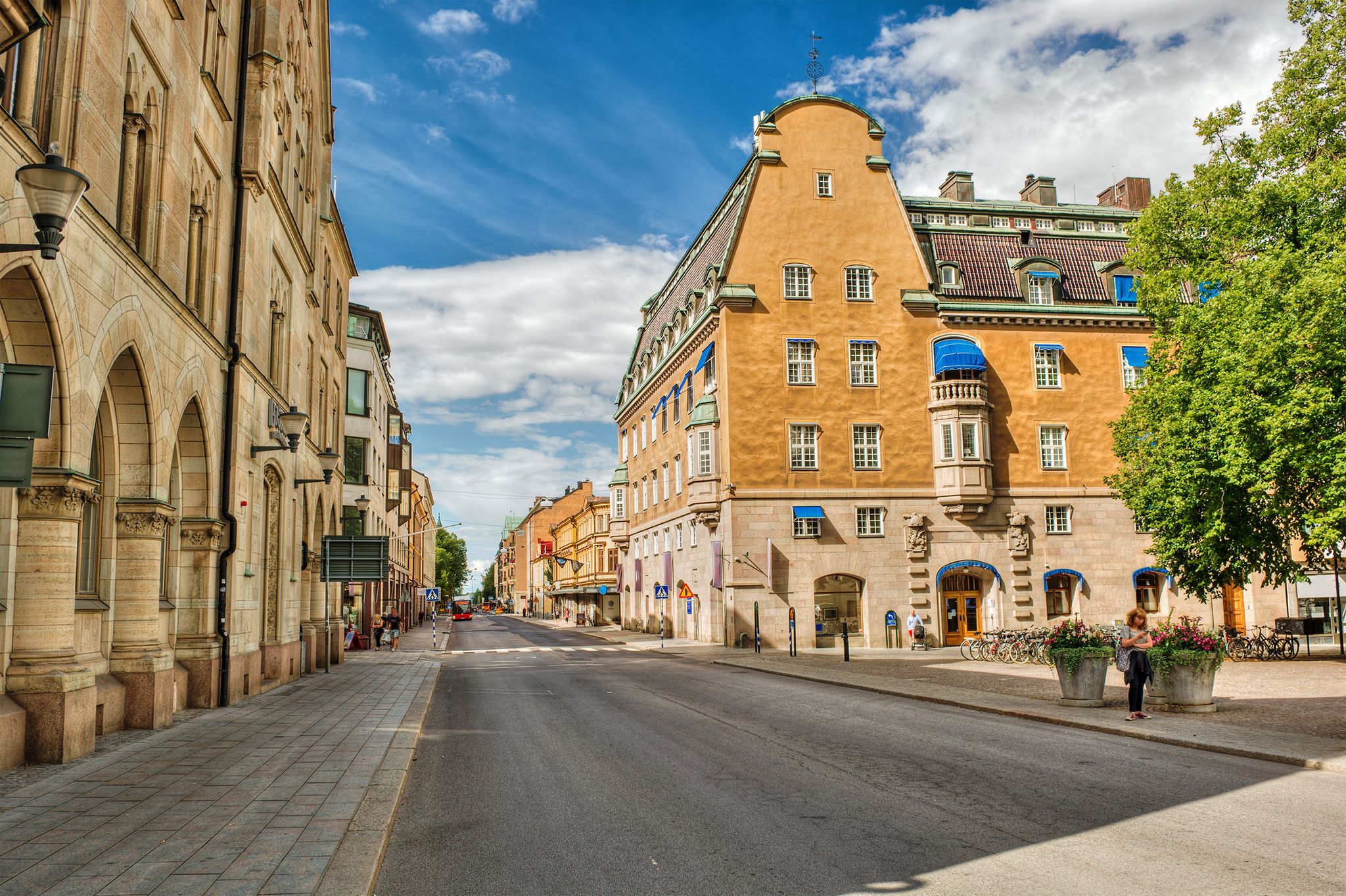 photo of cityscape of streets in Linkoping, Sweden.