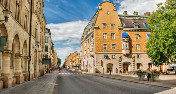 photo of cityscape of streets in Linkoping, Sweden.