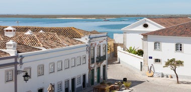 Photo of aerial view of beautiful landscape of Faro, Algarve, Portugal.