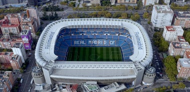 Photo of aerial view of beautiful landscape of Zaragoza, Spain.