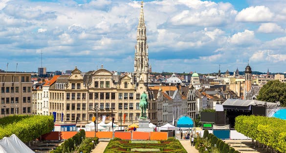 Cityscape of Brussels in a beautiful summer day.
