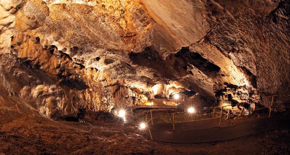Beautiful interior of Belianska cave in Tatranska Kotlina