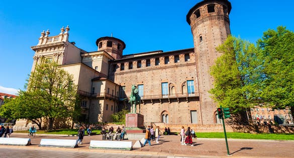 Photo of Old Castle at the Piazza Madama Square in the centre of Turin city, Piedmont region of Italy.