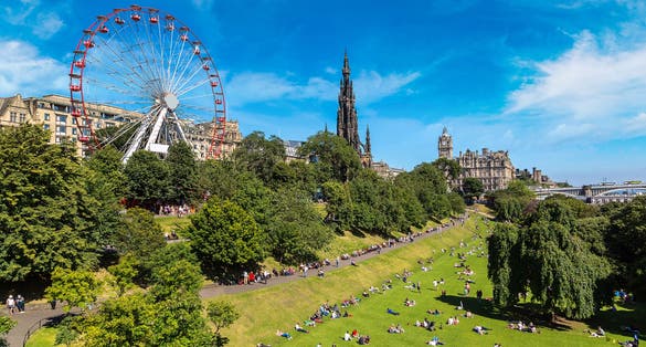 Photo of the Walter Scott Monument in Edinburgh in a beautiful summer day, Scotland, United Kingdom.