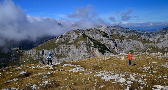 Boys on Savin Kuk. National Park Durmitor, Montenegro.