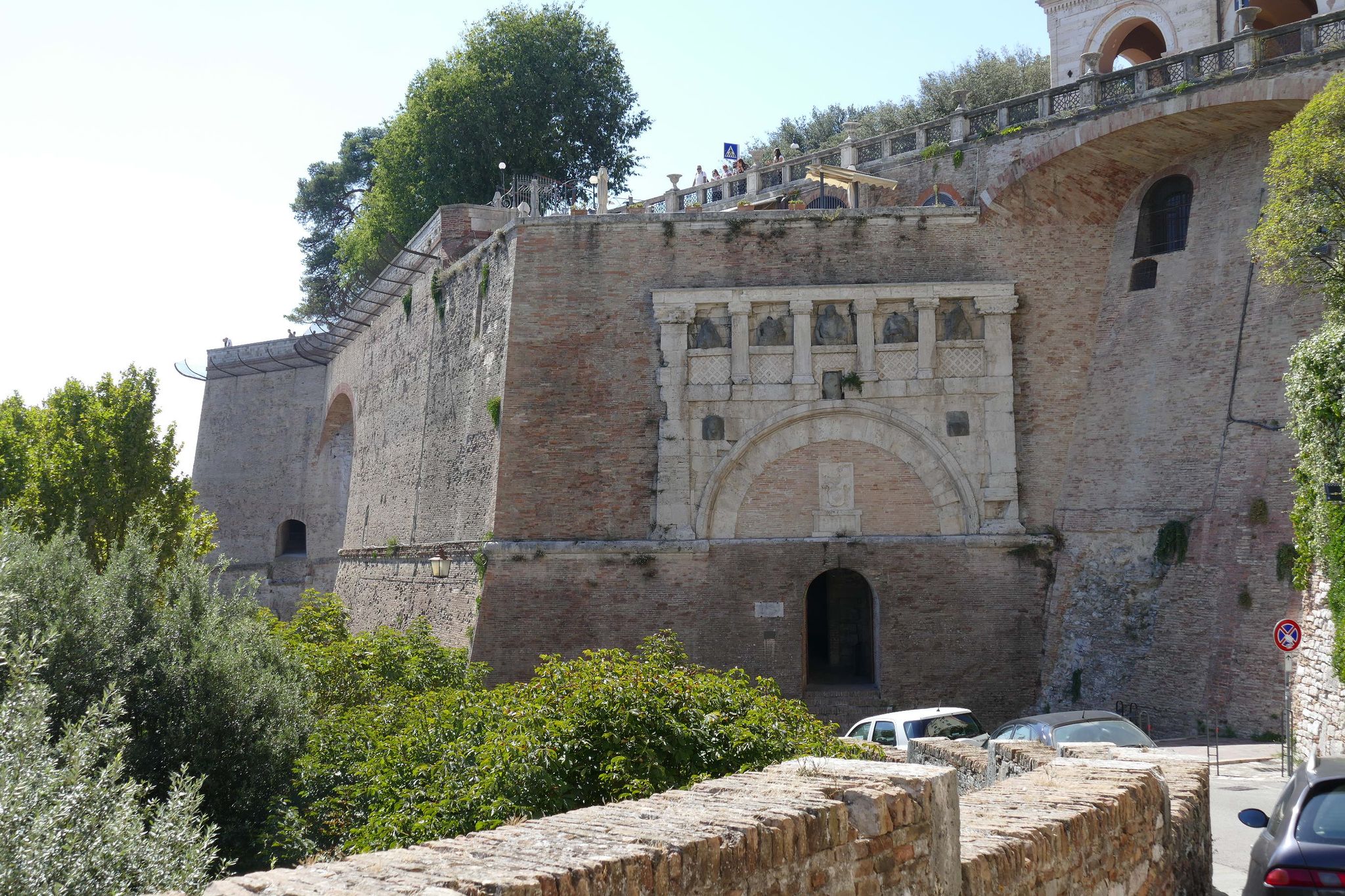Rocca Paolina, Perugia. Porta Marzia gate in Rocca Paolina medieval military fortress. It is situated in Perugia, Italy.
