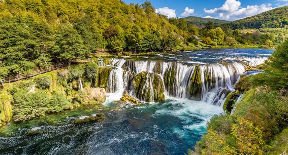 Photo of Strbacki Buk waterfall ,border between Croatia And Bosnia And Herzegovina, Europe.