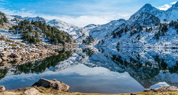 Photo of  lake in the Pyrenees mountains of Val d'Aran (Aran Valley), Lleida, Catalonia, Spain
