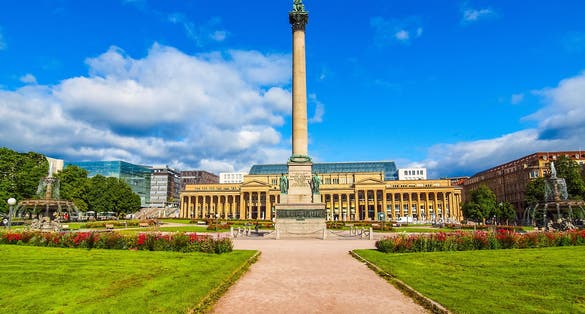 Photo of the Schlossplatz (Castle square) in Stuttgart, Germany.