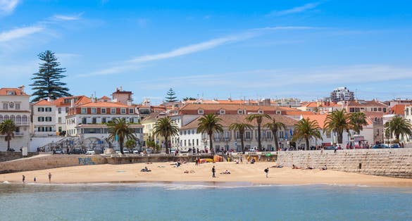 Photo of Cascais beautiful beach near Lisbon in Portugal.