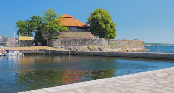 Bay and fortress Kristiansholm. Kristiansand, Norway