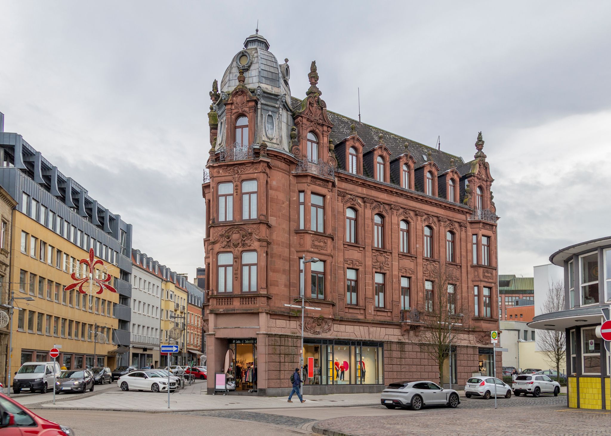 Historic ornamented house seen in Saarlouis, a town in Saarland, Germany