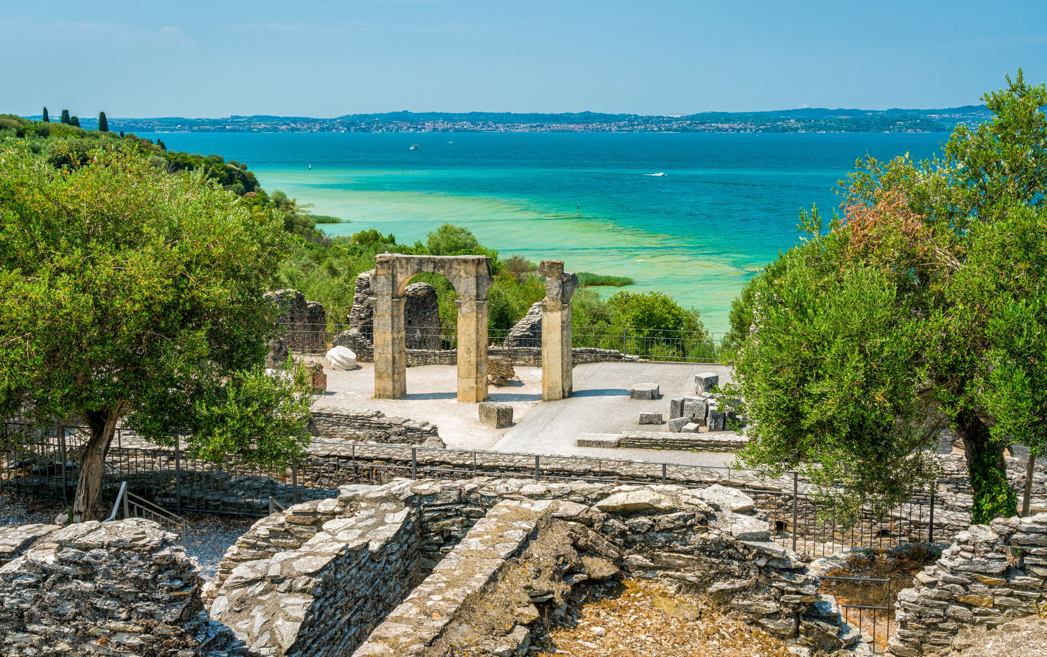 photo of view of Ruins of Catullo's Villa at Sirmione, on Lake Garda, Province of Brescia, Italy.
