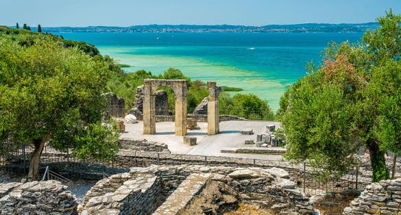 photo of view of Ruins of Catullo's Villa at Sirmione, on Lake Garda, Province of Brescia, Italy.