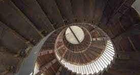 phot o of view of staries  inside Franz-Josef-Warte, Freinberg, Linz, Austria.