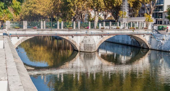Bridge over Lis river in Leiria, Portugal