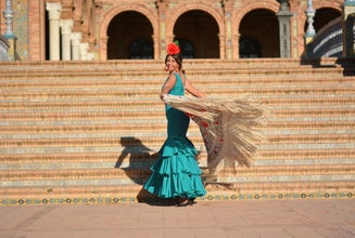 Photo  of The girl dances flamenco Pamplona, Spain.