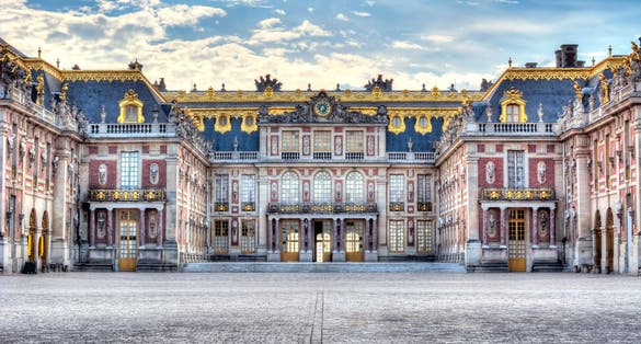 photo of view of Versailles palace, Paris suburbs, France.