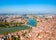 Photo of Toulouse and Garonne river aerial panoramic view, France.