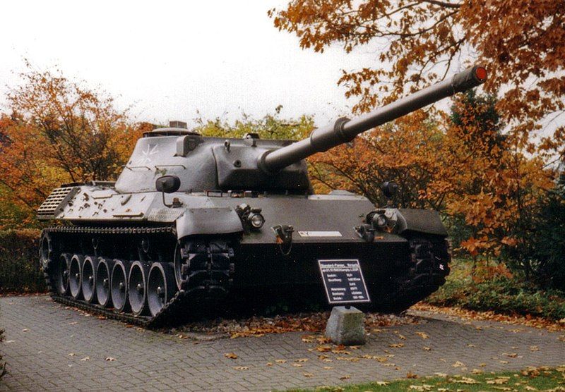 photo of view Leopard 1 Prototyp A2 Eingang Panzermuseum Munster, Munster, Germany.