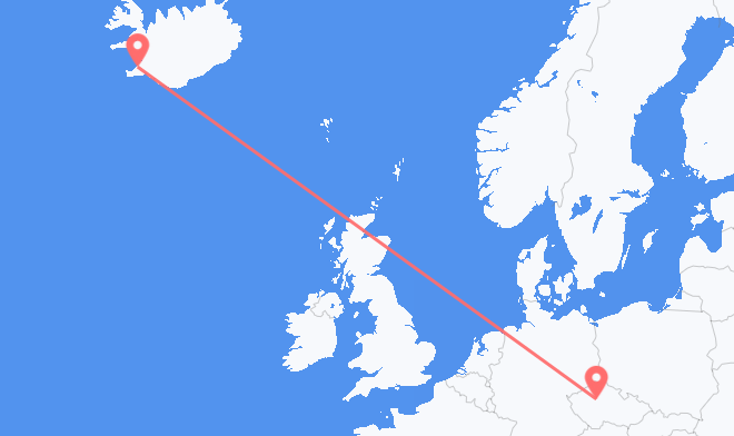 Prague to Reykjavik