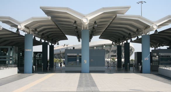 Photo of modern train station at piraeus athens greece.