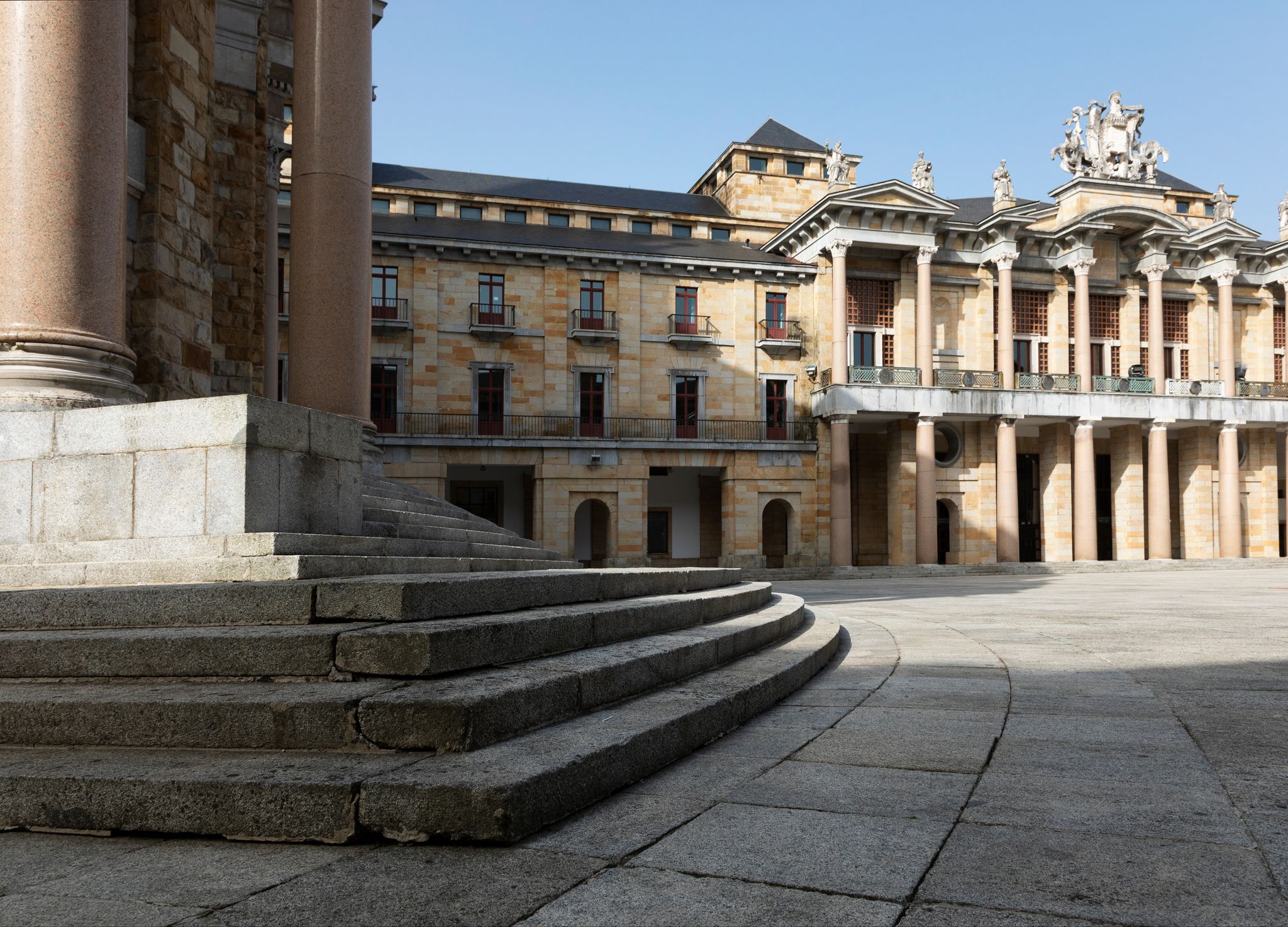 Photo of View from a low angle of the Labor University of Gijon,Spain .