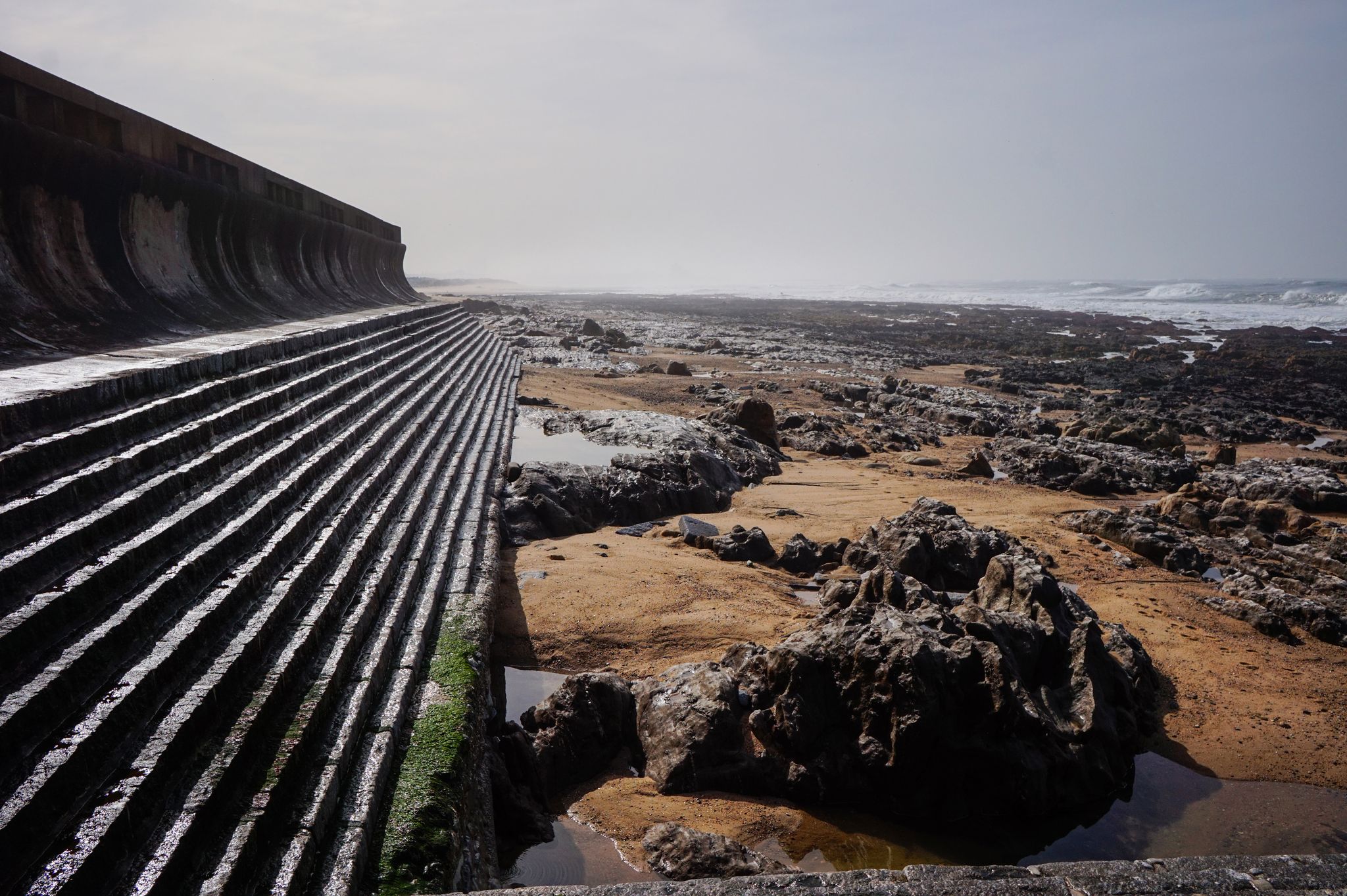 Holiday relax days at beach at Praia da Granja, Portugal