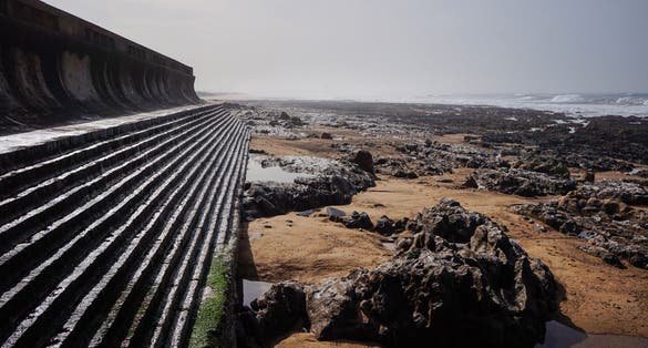 Holiday relax days at beach at Praia da Granja, Portugal