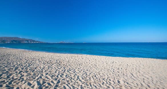 Photo of beach san Anna of Naxos island in Cyclades, Greece.