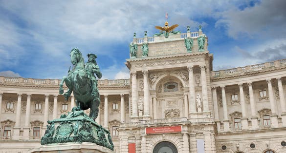 photo of  view of Monument of the Prinz Eugen (der edle Ritter)  Austria.on Heldenplatz in Hofburg near to the Austrian national library. Vienna, Austria.,Vienna 