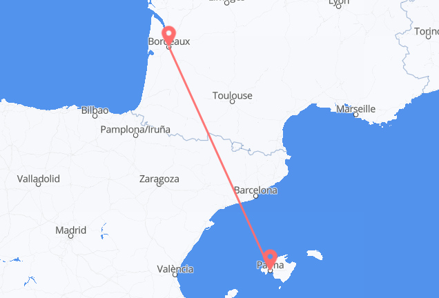 Bordeaux to Palma
