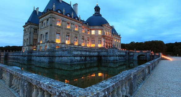 At night Chateau at Vaux-le-Vicomte is lit only by candlelight