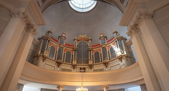 Photo of Pipe Organ at Helsinki Cathedral Interior, Helsinki, Finland.